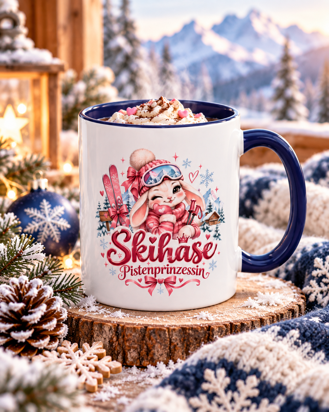 Skihase Tasse Pistenprinzessin | Ski Tasse Damen | Geschenk für Skifahrerin | Après Ski Tasse | Winter Tasse | Skiurlaub Geschenk