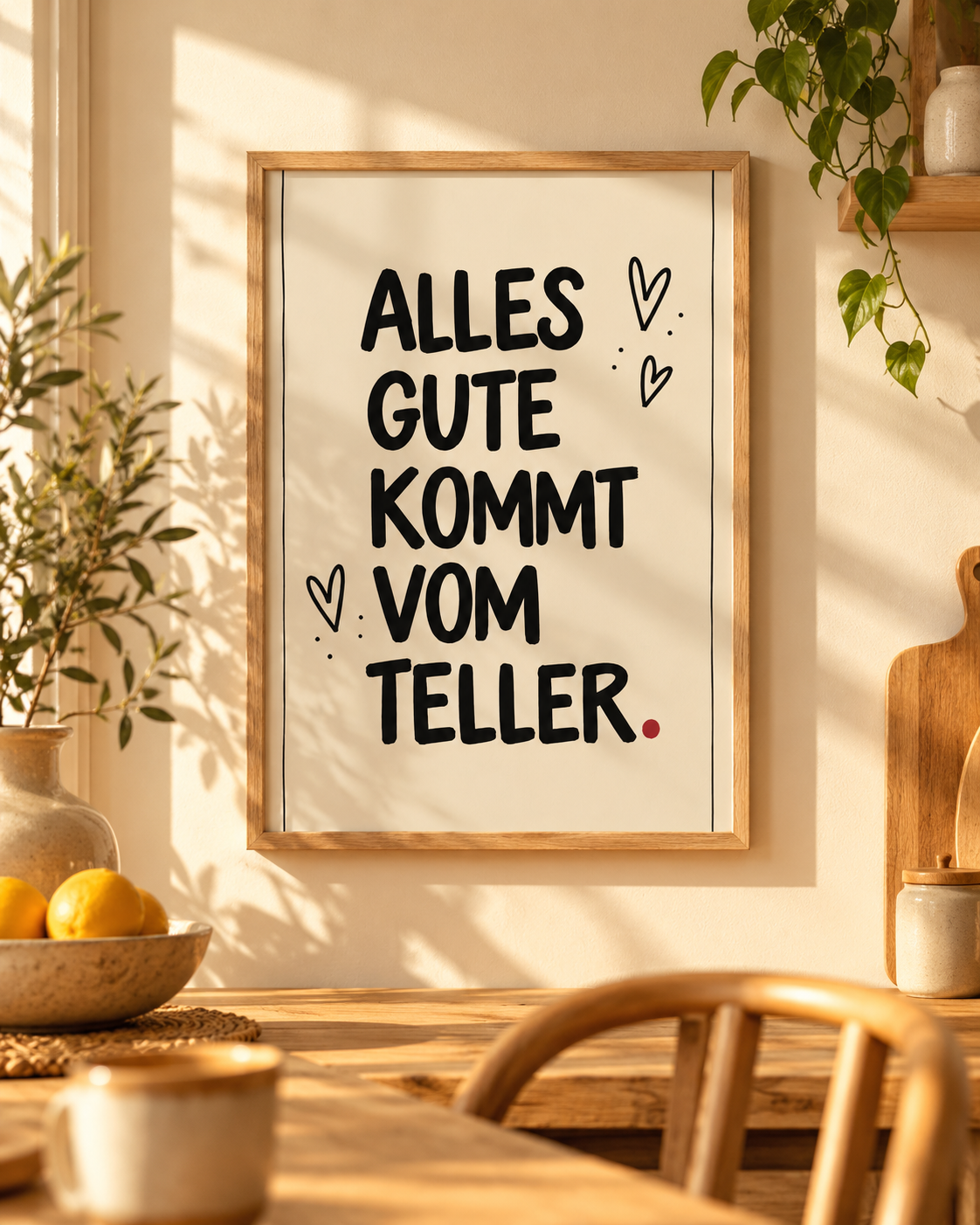 Alles Gute Kommt Vom Teller - Lustiges Küchenposter