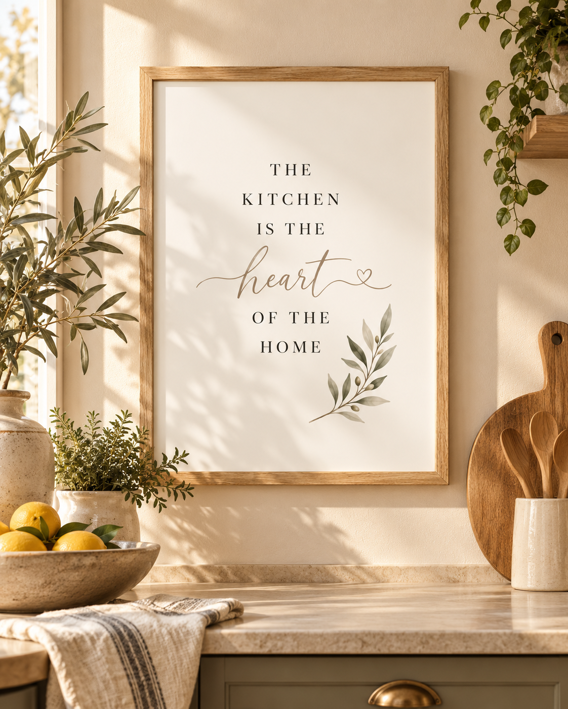 The Kitchen is the heart of the Home - Modernes Küchenposter