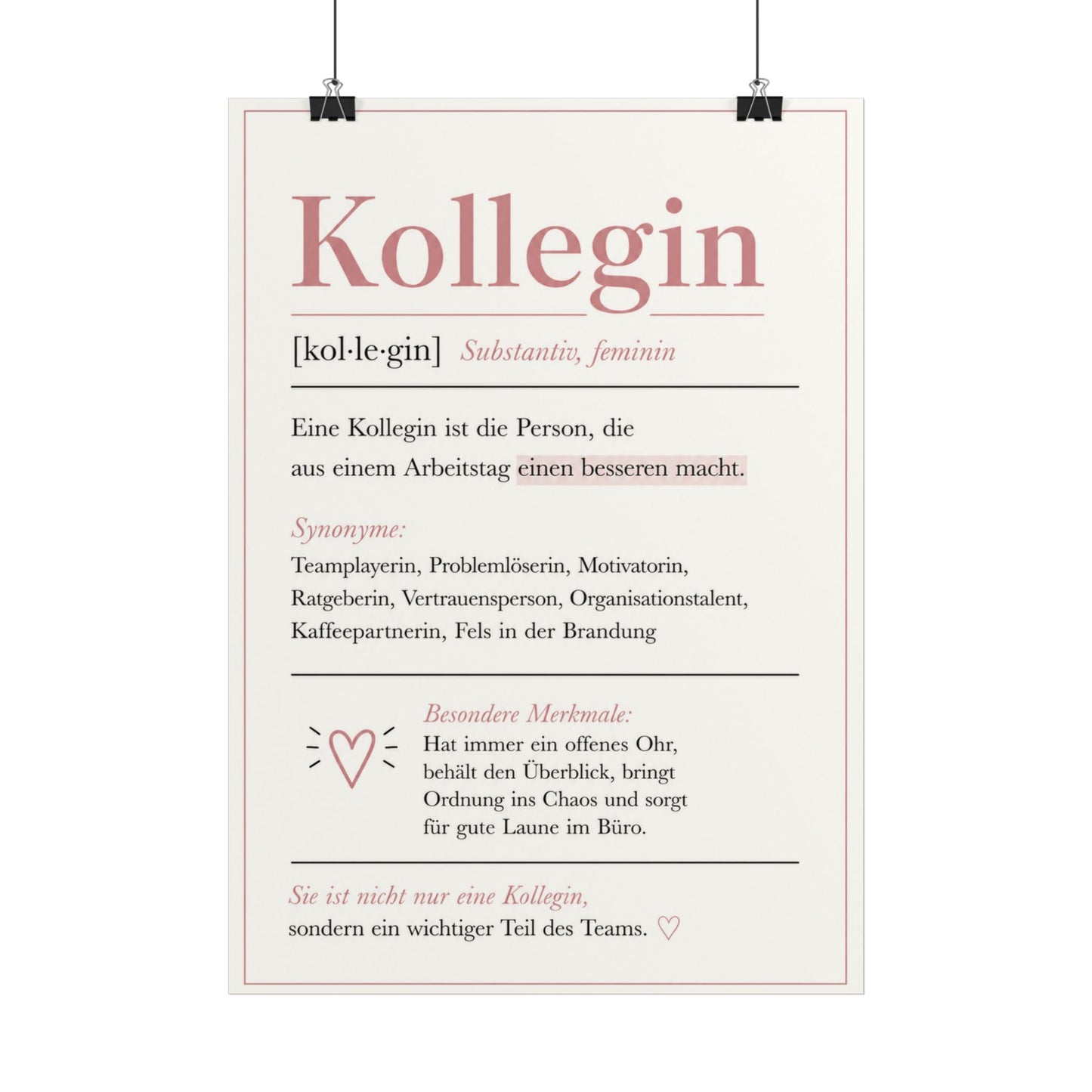 Kollegin Definition Poster