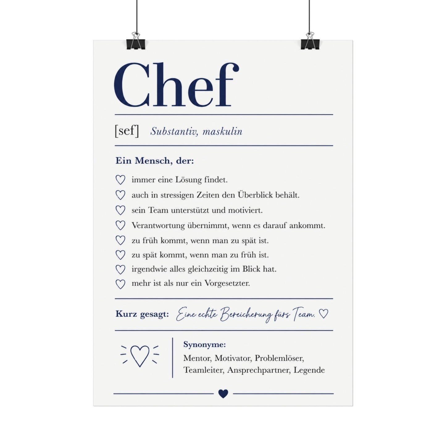 Chef Definition Poster