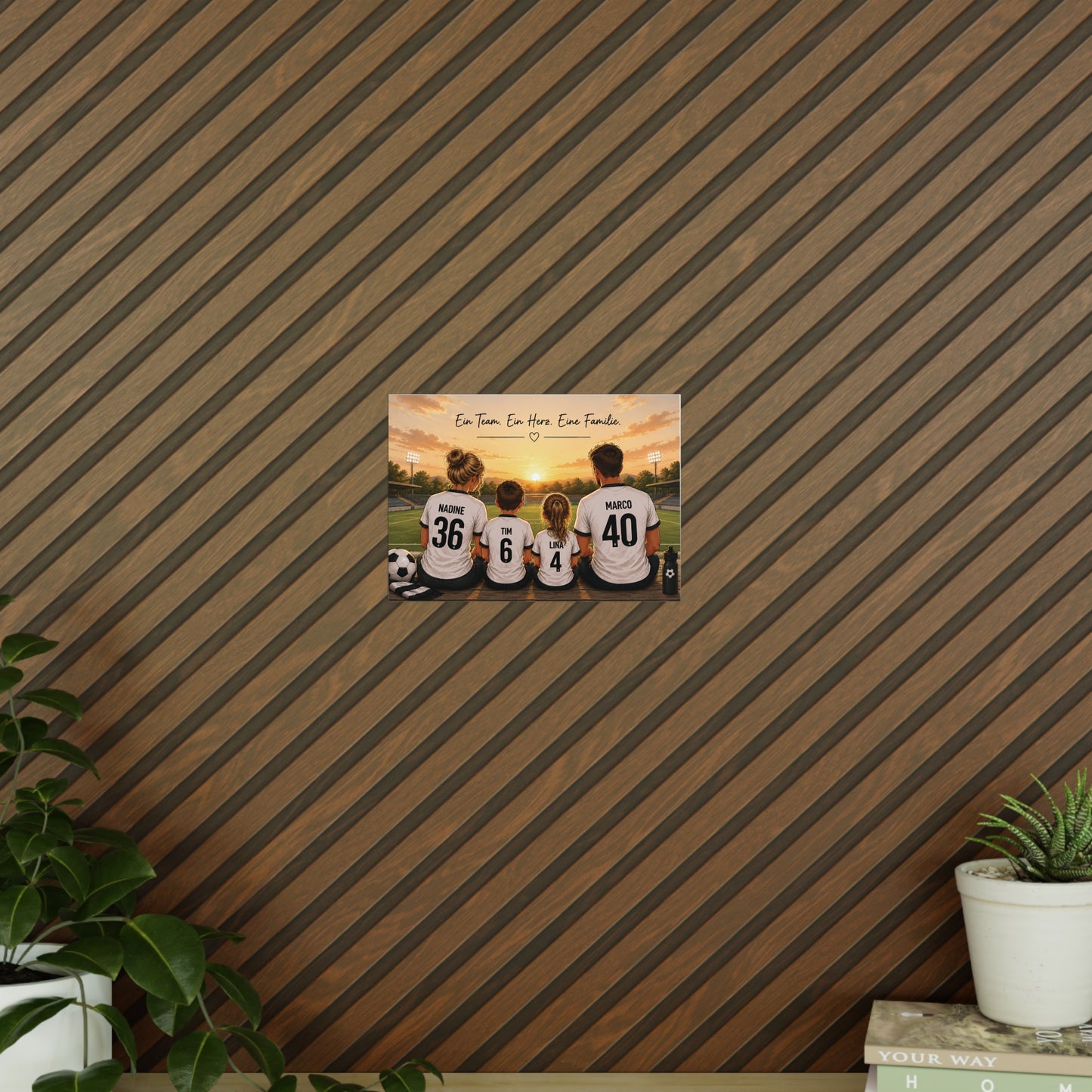 Personalisiertes Fußball Familienposter | Familie im Trikot | Individuelles Poster | Geschenk für Fußballfans | Familienbild