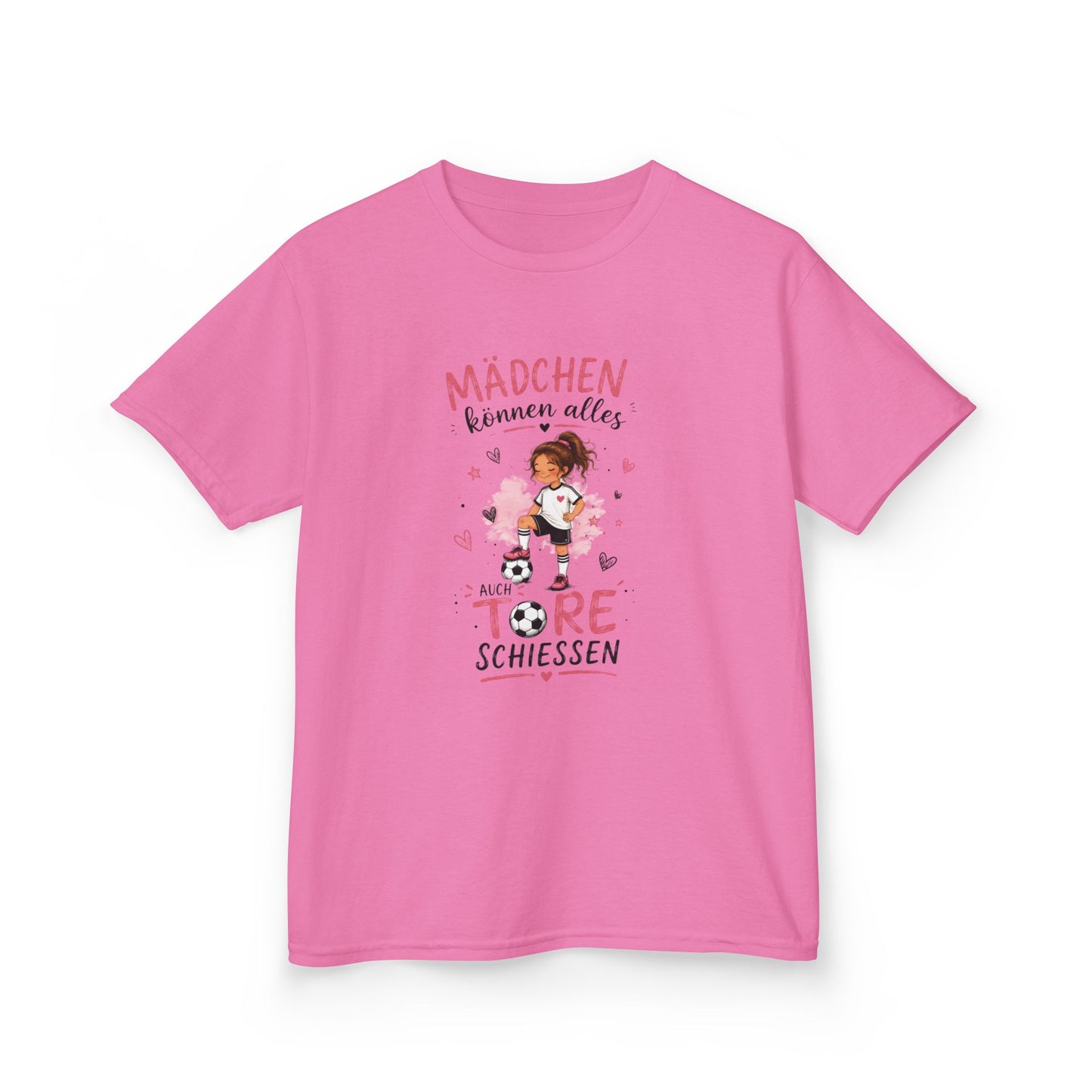 Mädchen können alles auch Tore schießen Shirt | Fußball Mädchen Kinder T-Shirt