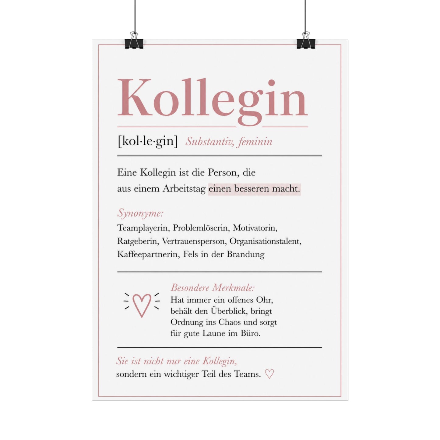 Kollegin Definition Poster
