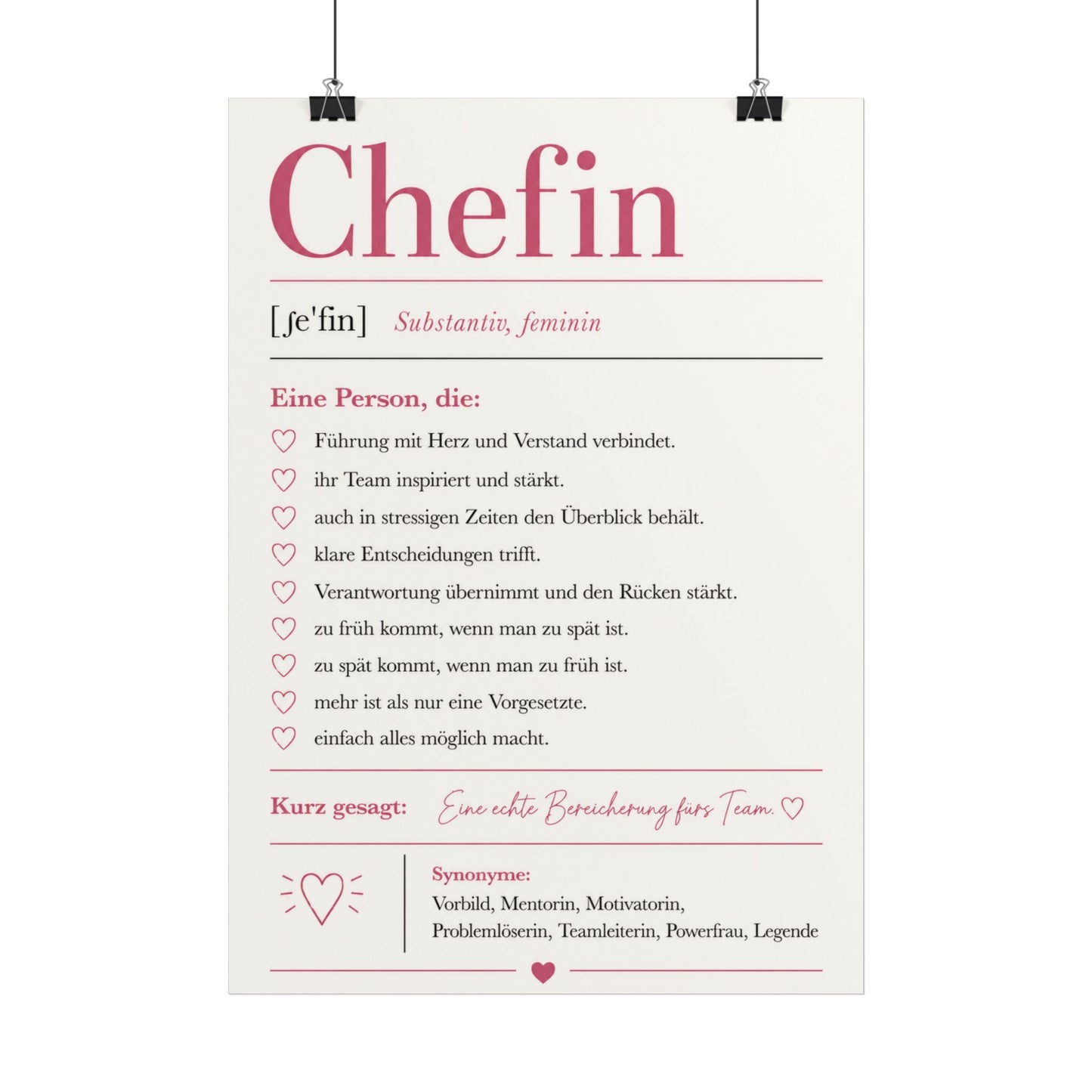 Chefin Definition Poster