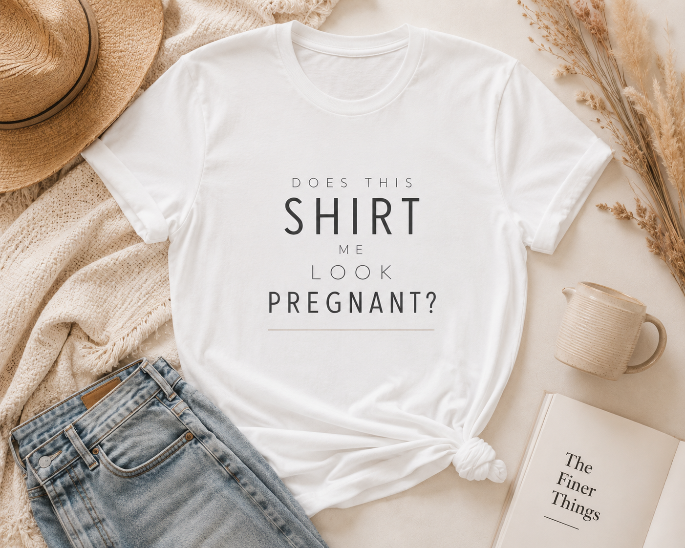 Schwangerschaftsverkündung Shirt Damen / Sieht dieses Shirt schwanger aus? / Lustiges Schwangerschaft Shirt / Baby Ankündigung