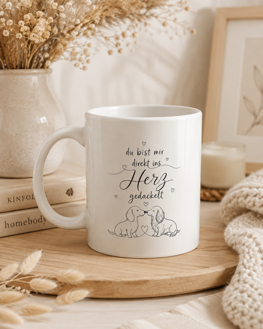 Dackel Tasse Du bist mir direkt ins Herz gedackelt | Geschenk für Dackel Liebhaber | Hundetasse | Dackel Geschenk | Tasse Hund