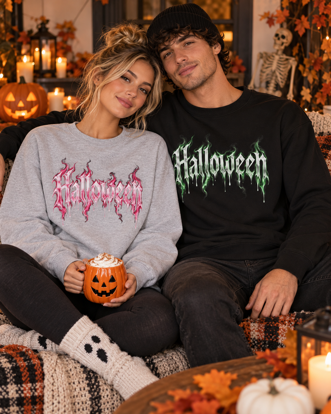 Halloween Sweatshirt Damen & Herren | Spooky Season Pullover | Gothic Halloween Schriftzug | Herbst Sweater | Halloween Geschenk