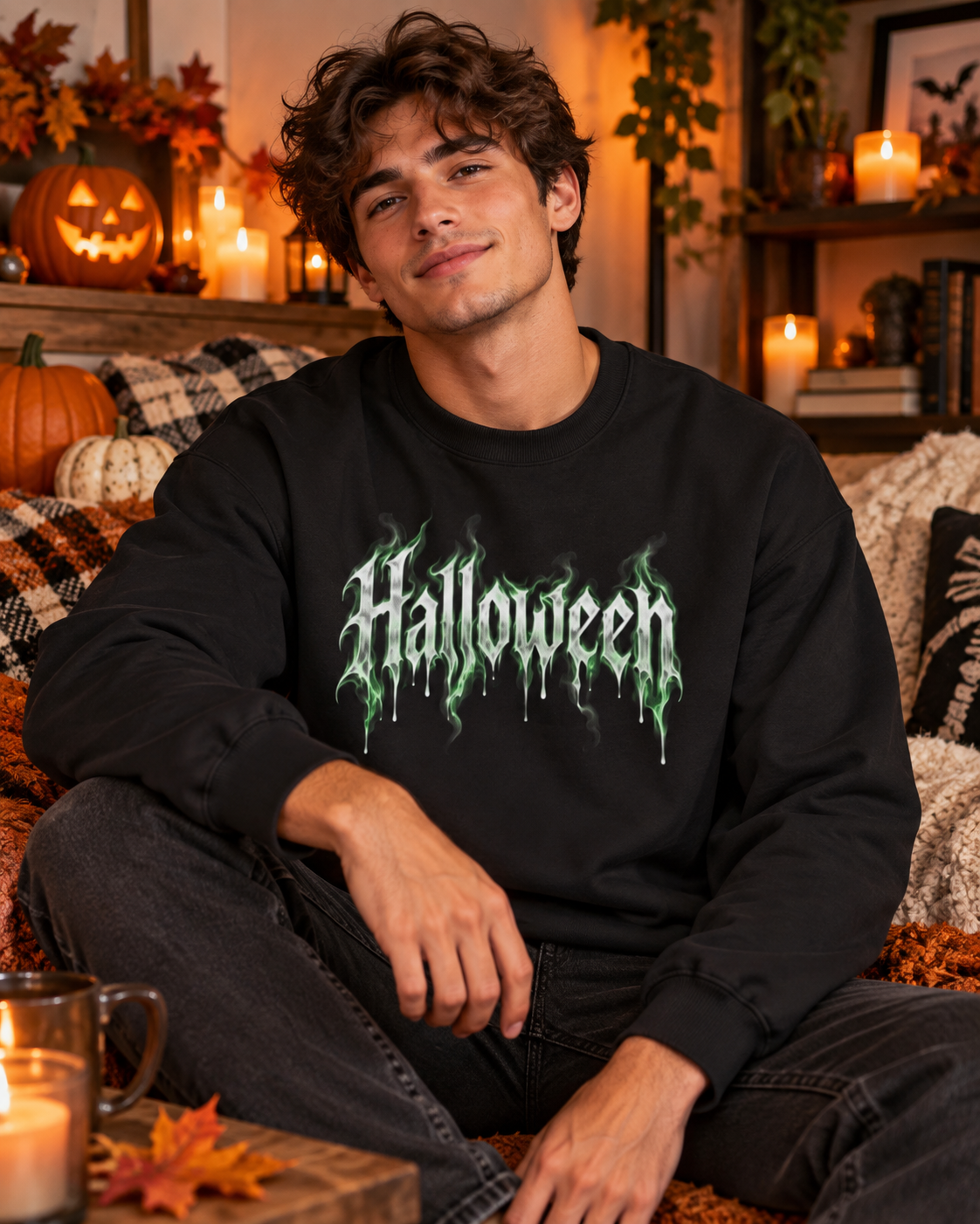 Halloween Sweatshirt Damen & Herren | Spooky Season Pullover | Gothic Halloween Schriftzug | Herbst Sweater | Halloween Geschenk