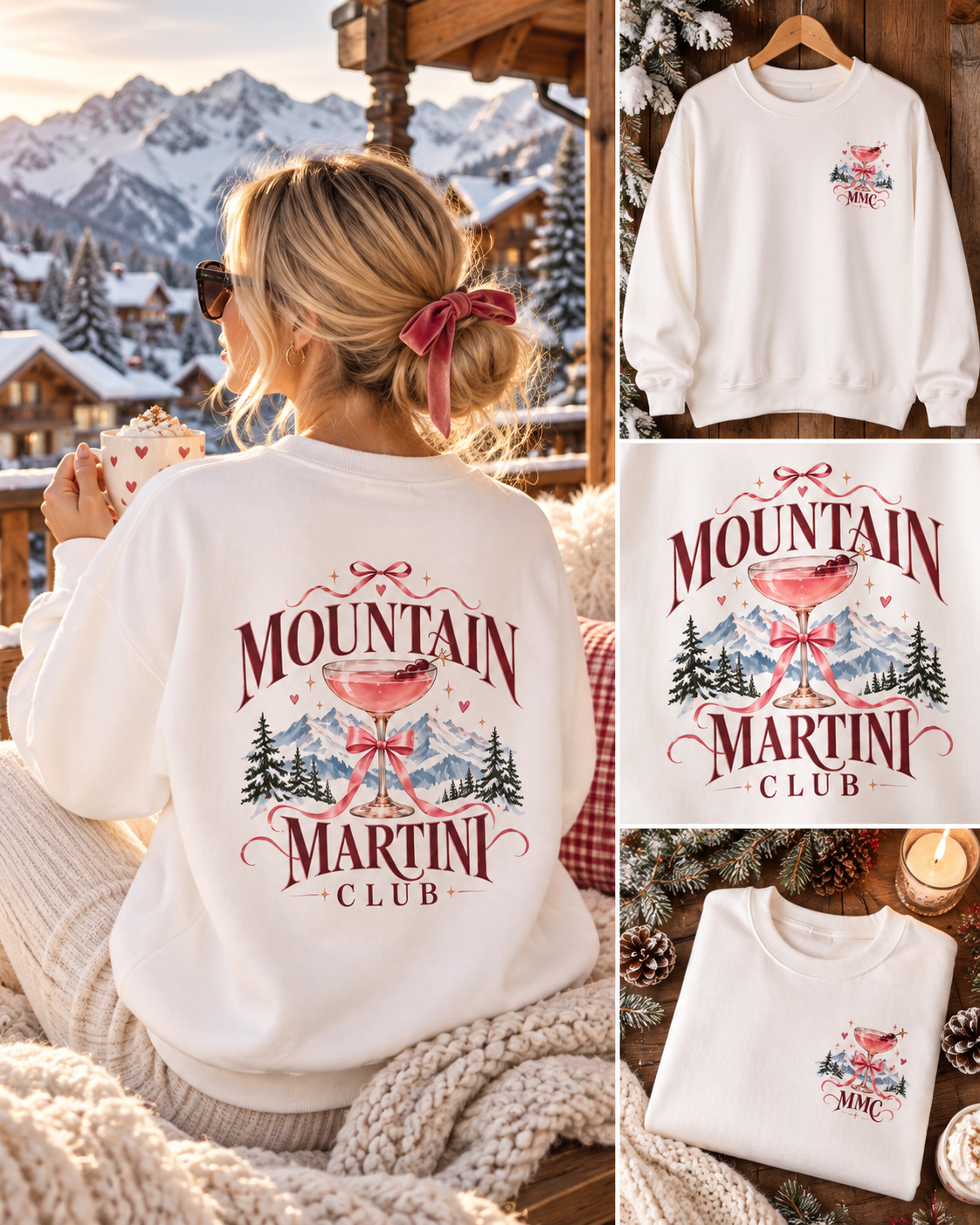 Après Ski Pullover Damen | Mountain Martini Club | Skiurlaub Pullover | Winter Ski Outfit | Martini Pullover | Geschenk Skifahrerin