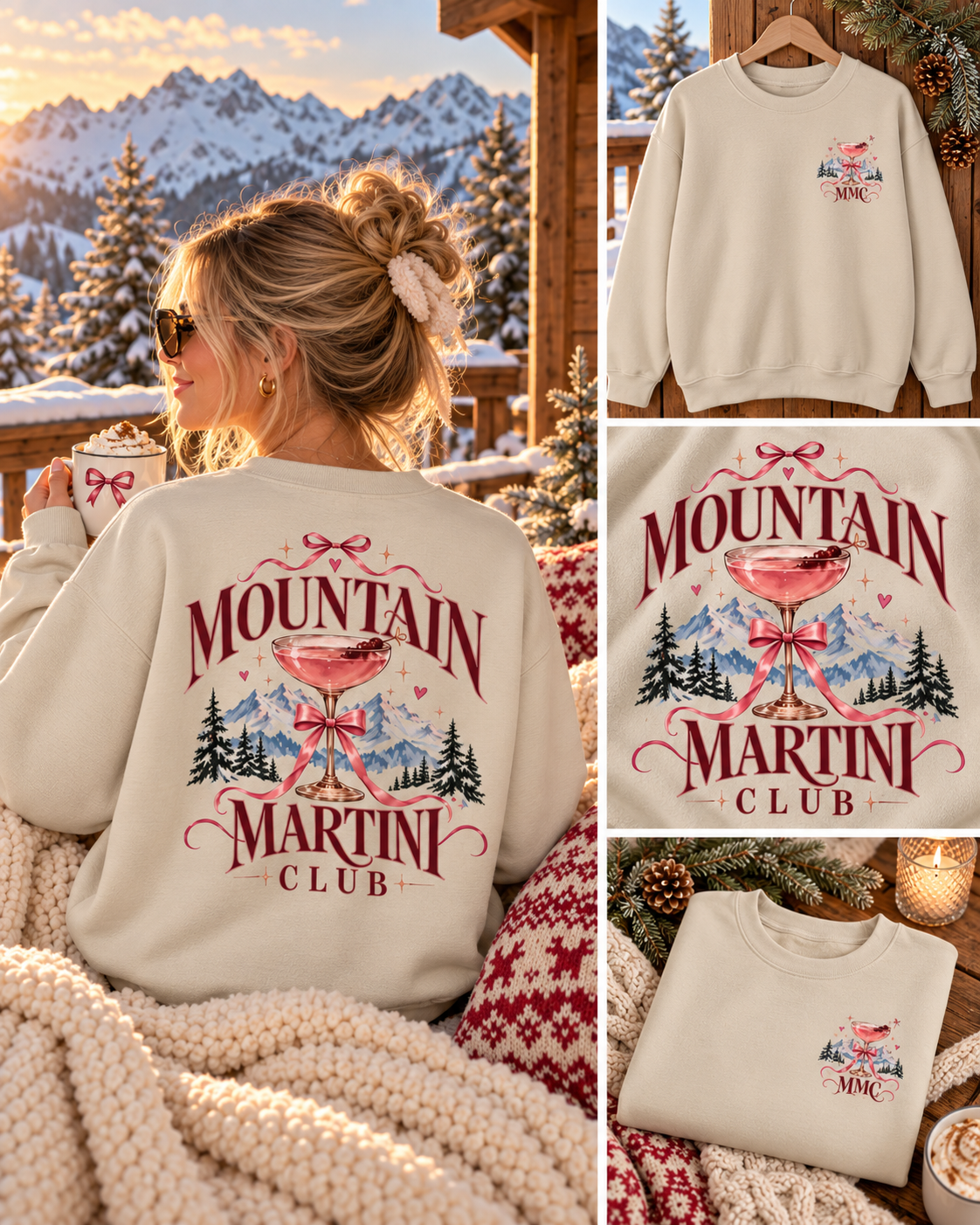 Après Ski Pullover Damen | Mountain Martini Club | Skiurlaub Pullover | Winter Ski Outfit | Martini Pullover | Geschenk Skifahrerin