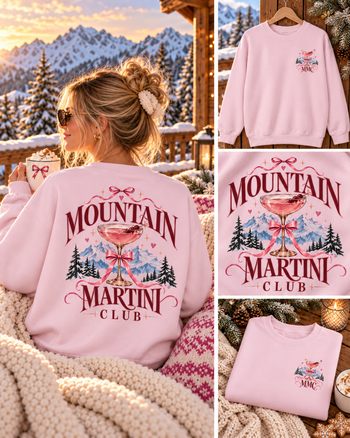 Après Ski Pullover Damen | Mountain Martini Club | Skiurlaub Pullover | Winter Ski Outfit | Martini Pullover | Geschenk Skifahrerin