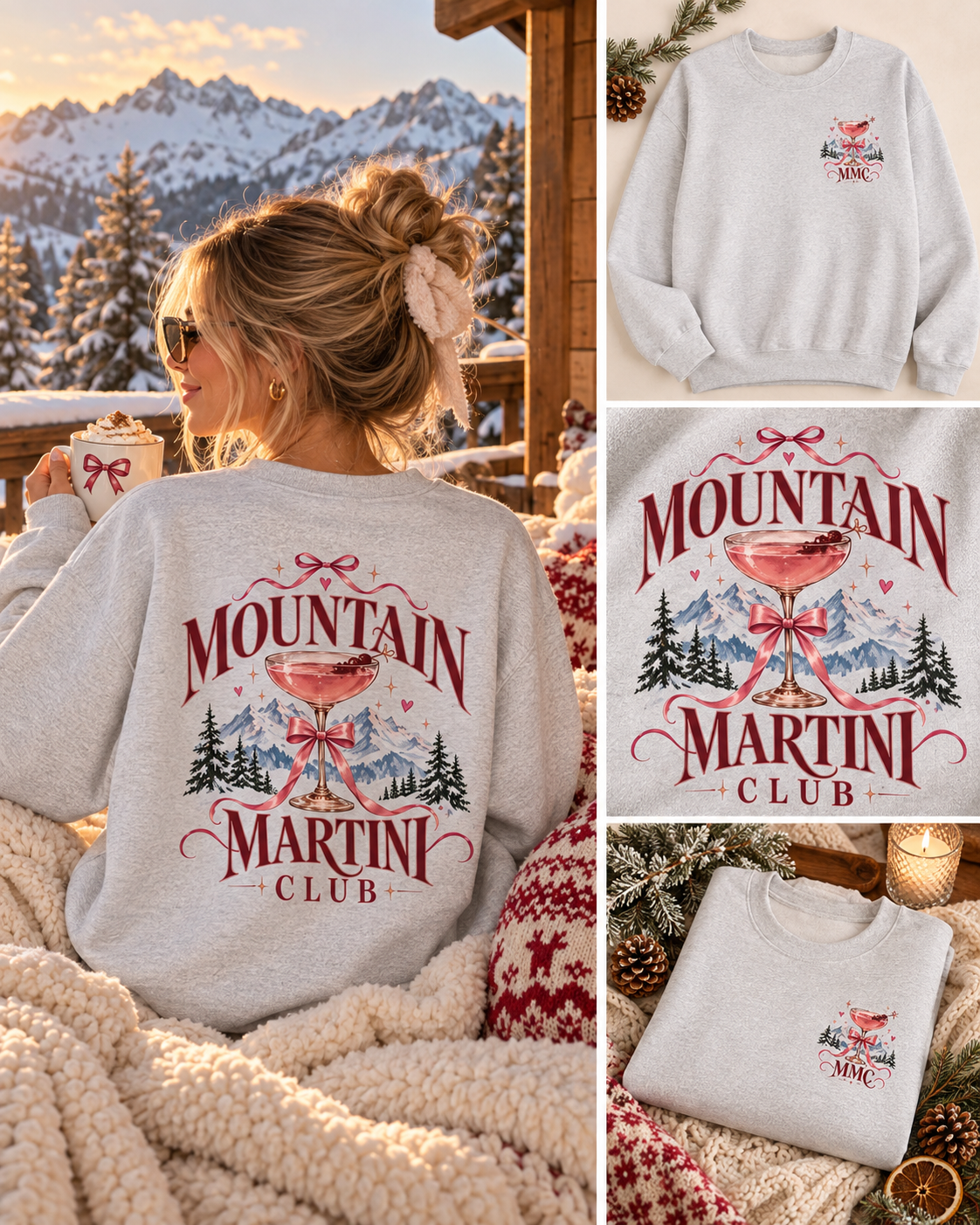 Après Ski Pullover Damen | Mountain Martini Club | Skiurlaub Pullover | Winter Ski Outfit | Martini Pullover | Geschenk Skifahrerin