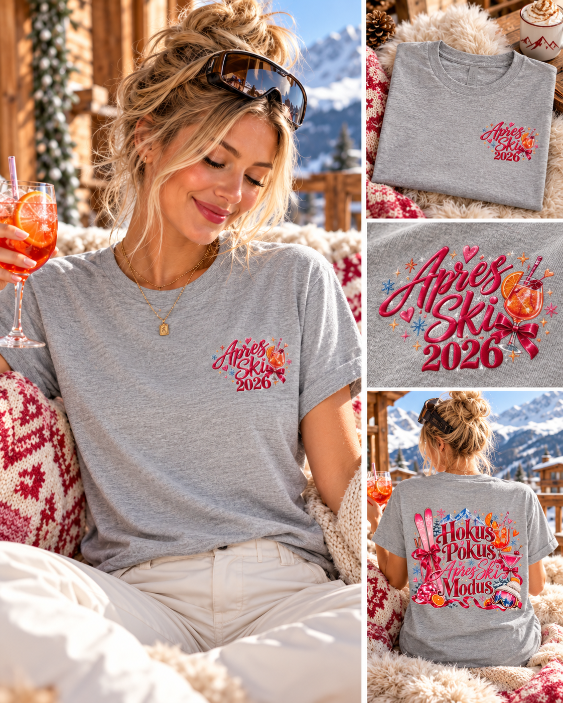 Après Ski Shirt Damen personalisiert | Hokus Pokus Après Ski Modus T-Shirt | Skiurlaub Shirt mit Jahr | Après Ski Outfit | Skifahrerin