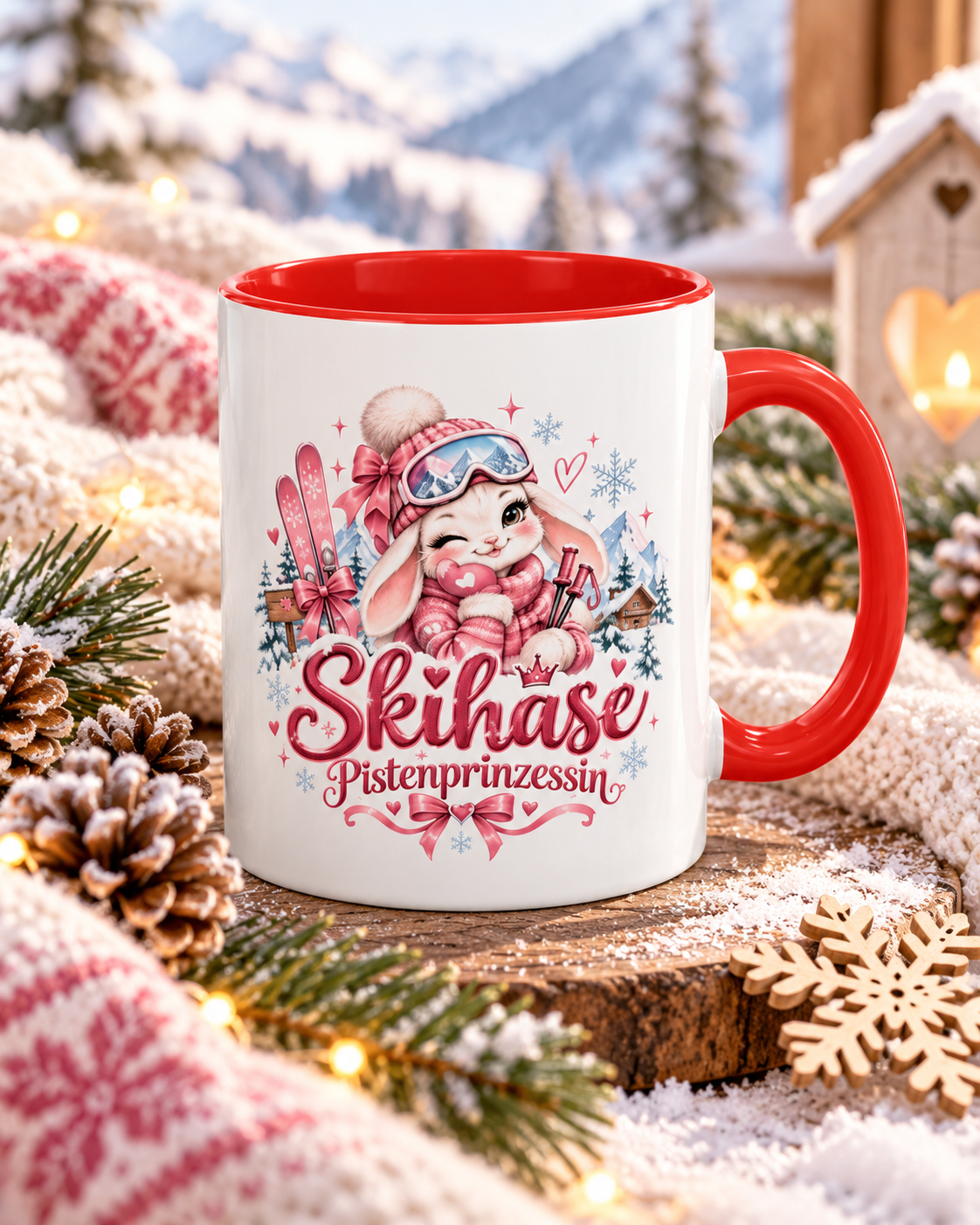 Skihase Tasse Pistenprinzessin | Ski Tasse Damen | Geschenk für Skifahrerin | Après Ski Tasse | Winter Tasse | Skiurlaub Geschenk
