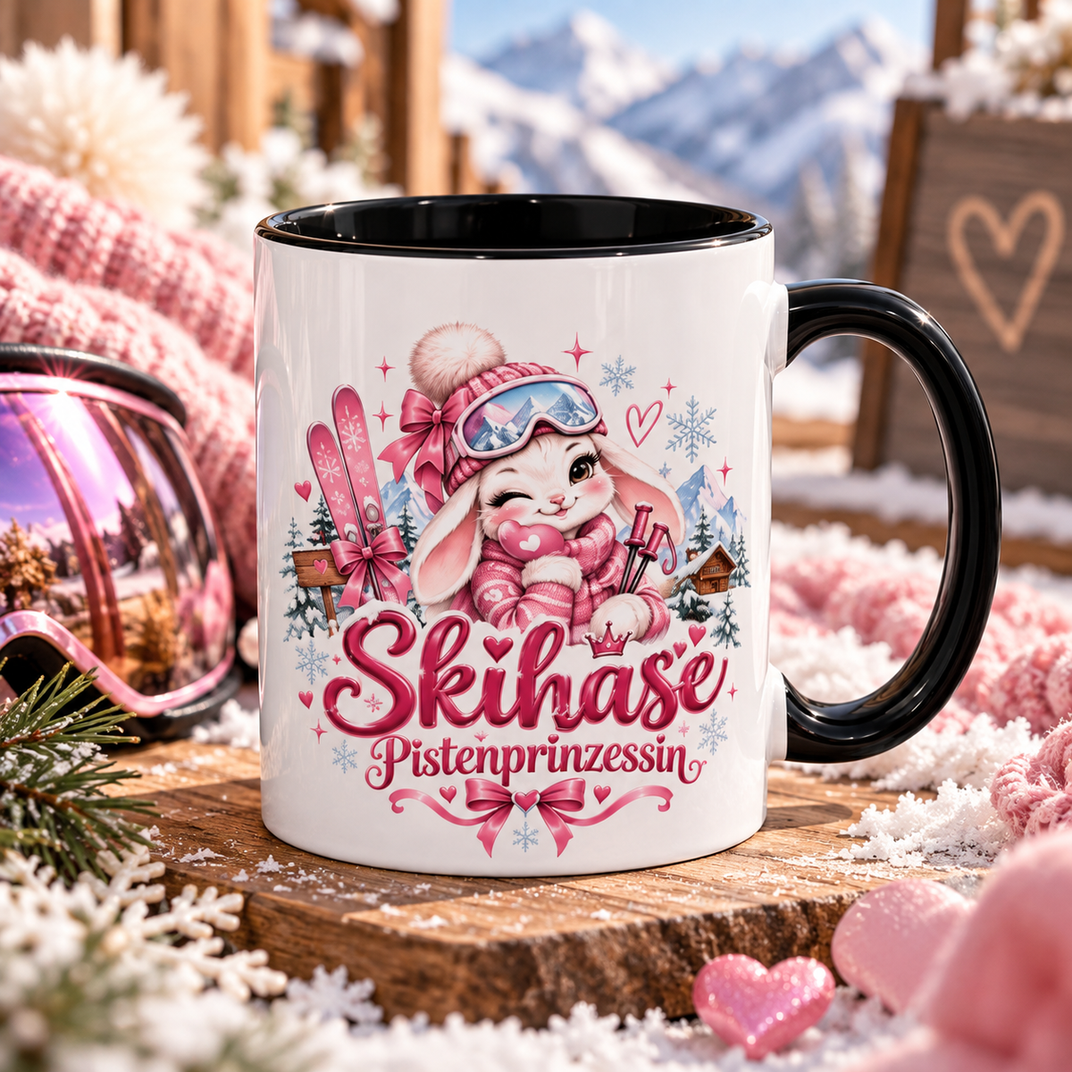 Skihase Tasse Pistenprinzessin | Ski Tasse Damen | Geschenk für Skifahrerin | Après Ski Tasse | Winter Tasse | Skiurlaub Geschenk