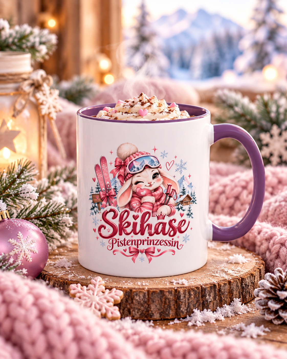 Skihase Tasse Pistenprinzessin | Ski Tasse Damen | Geschenk für Skifahrerin | Après Ski Tasse | Winter Tasse | Skiurlaub Geschenk