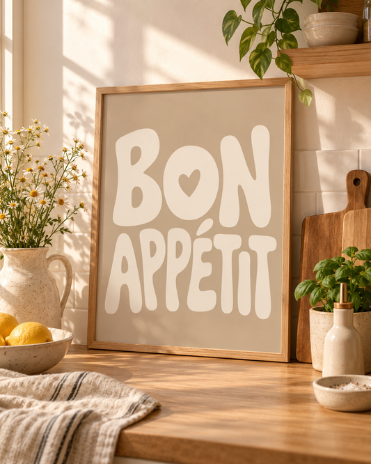 Bon Appetit - Modernes Küchenposter im Retro Stil