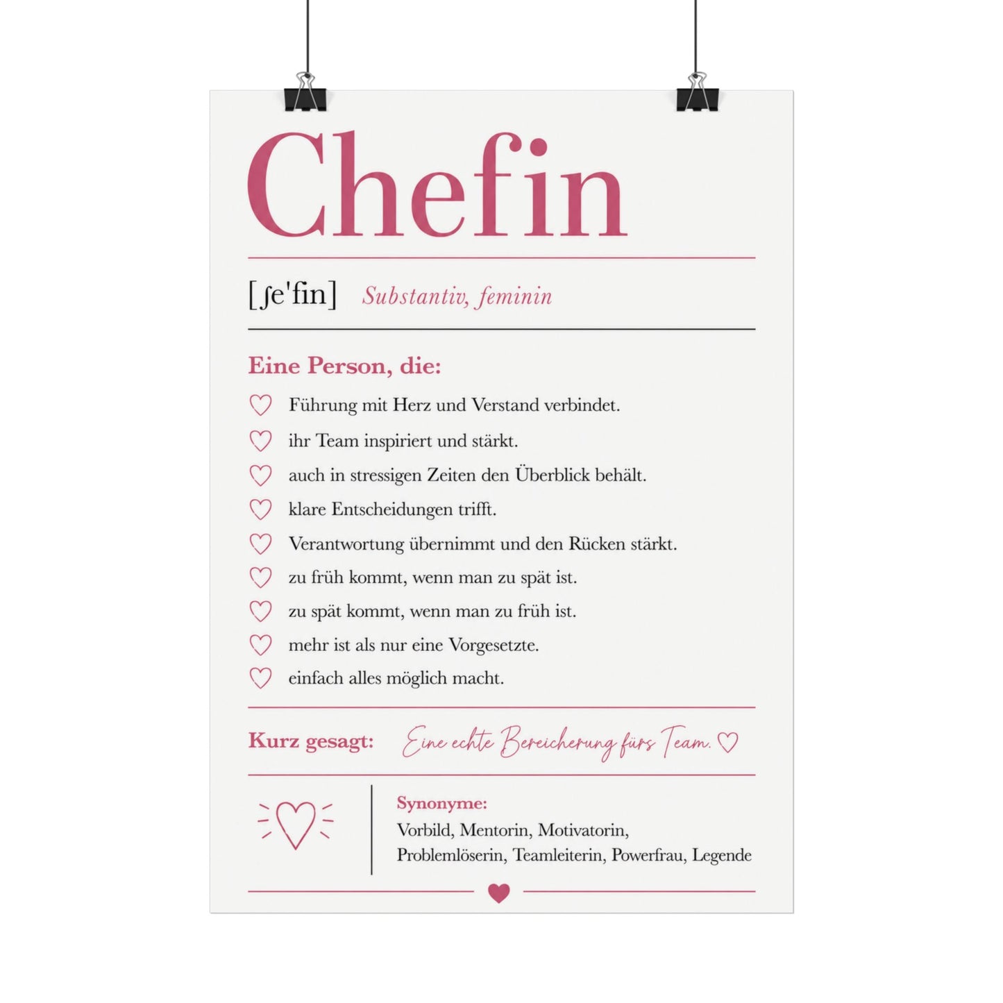 Chefin Definition Poster