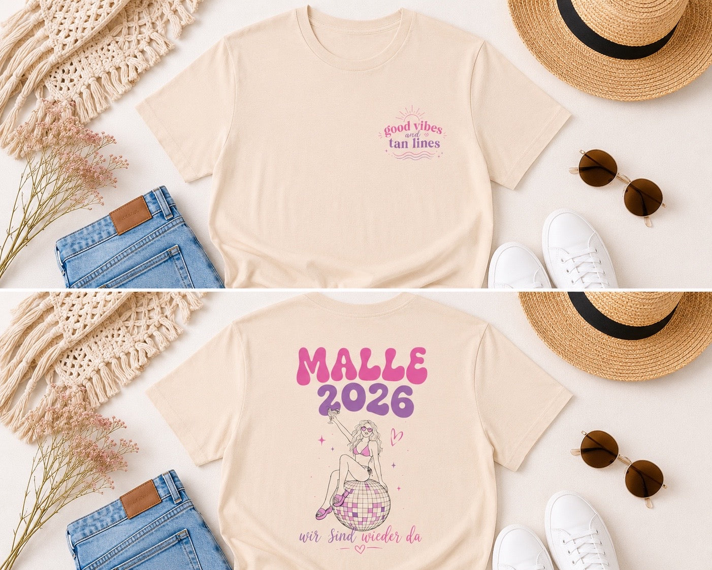 Malle 2026 Shirt Good Vibes and Tan Lines