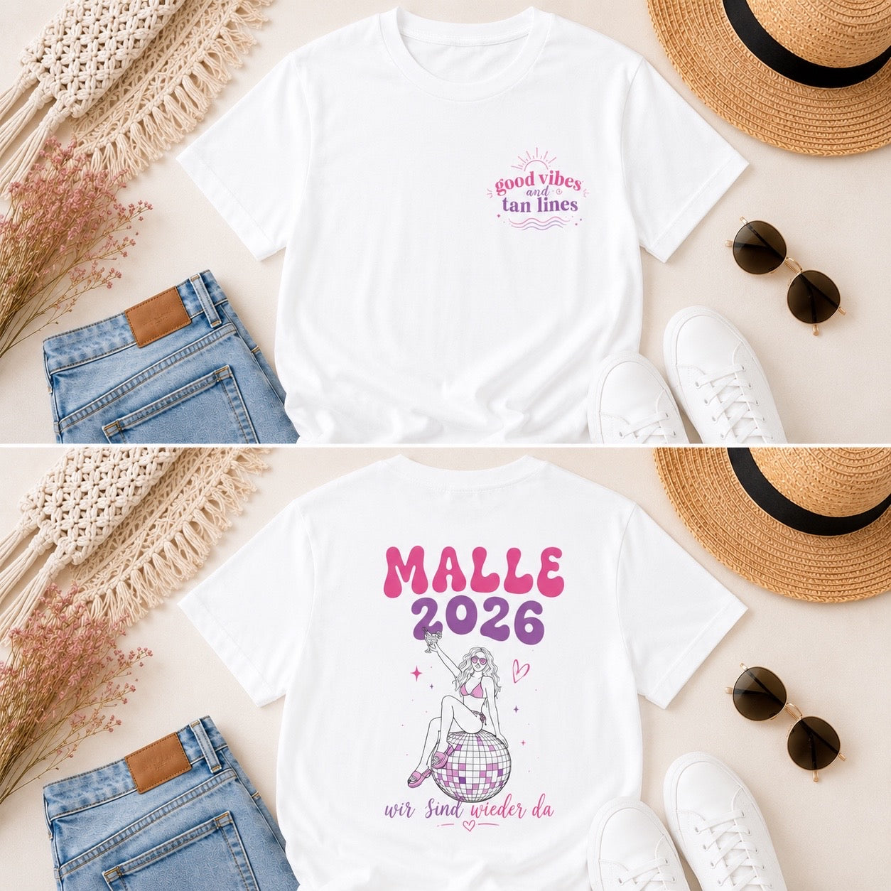 Malle 2026 Shirt Good Vibes and Tan Lines