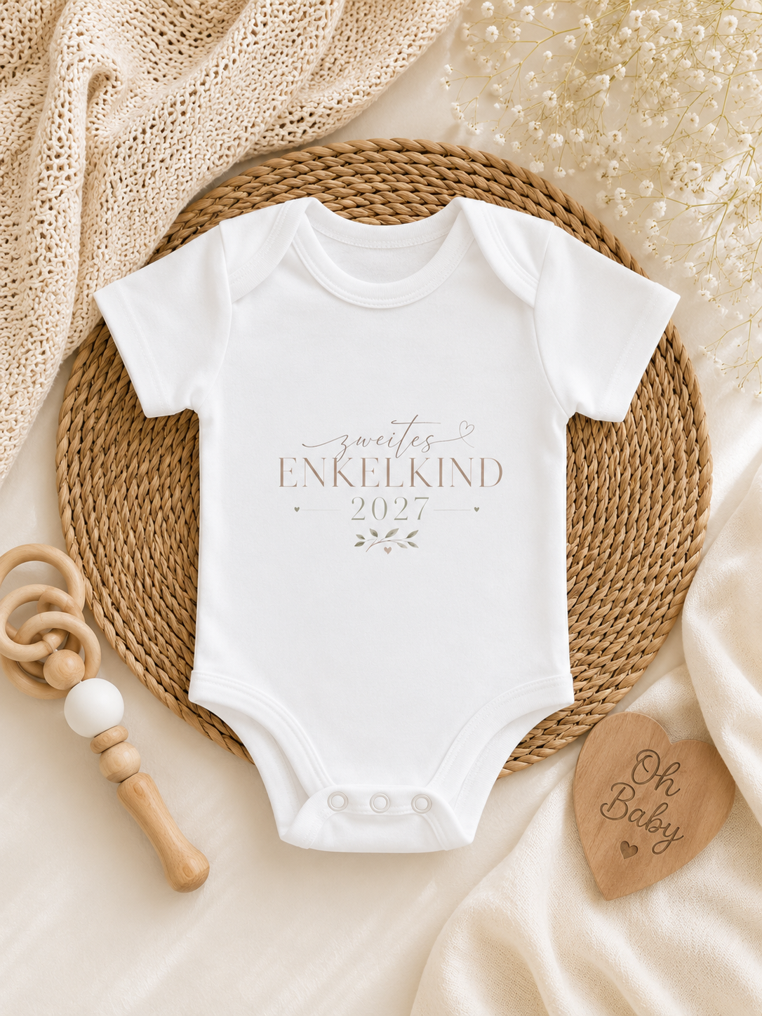 Zweites Enkelkind 2027 Babybody | Schwangerschaft verkünden Großeltern