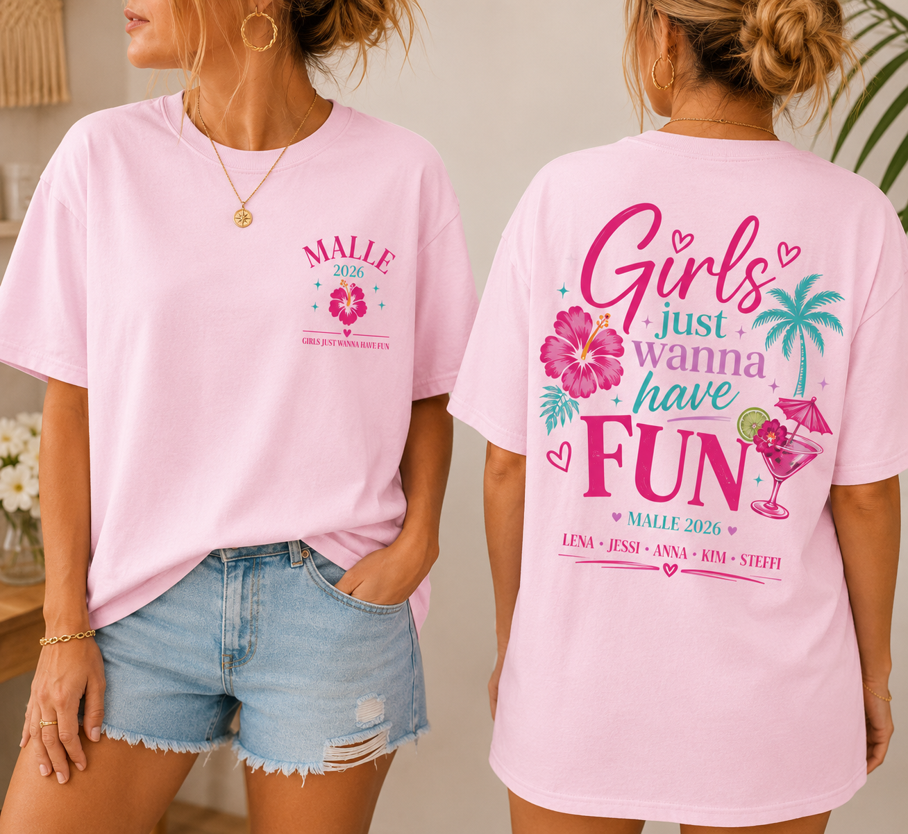 Personalisierbares Malle 2026 Damen Shirt | Girls Just Wanna Have Fun |
