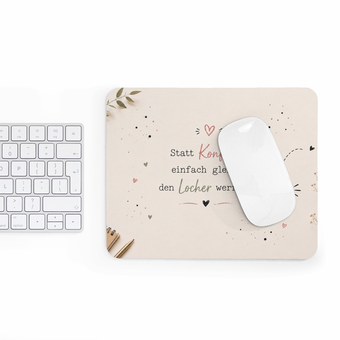 Lustiges Mauspad Büro | Statt Konfetti einfach gleich den Locher werfen | Home Office Geschenk | Büro Humor