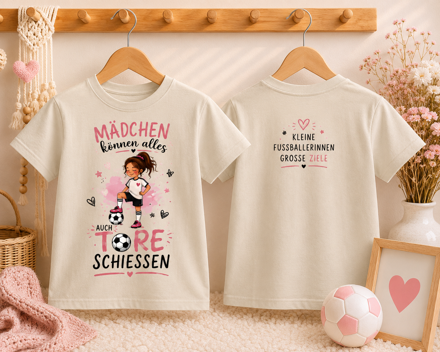 Mädchen können alles auch Tore schießen Shirt | Fußball Mädchen Kinder T-Shirt