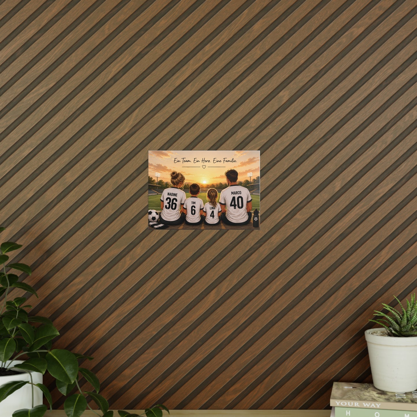 Personalisiertes Fußball Familienposter | Familie im Trikot | Individuelles Poster | Geschenk für Fußballfans | Familienbild