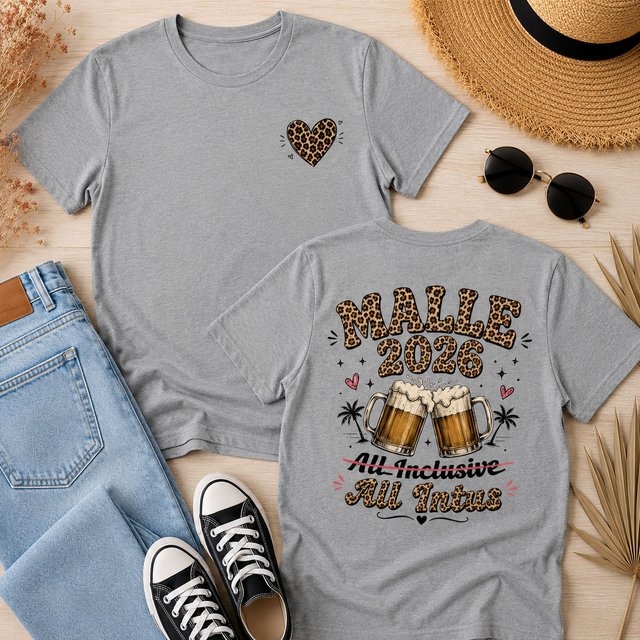 Malle 2026 Shirt Damen | All Intus T-Shirt mit Leo Print