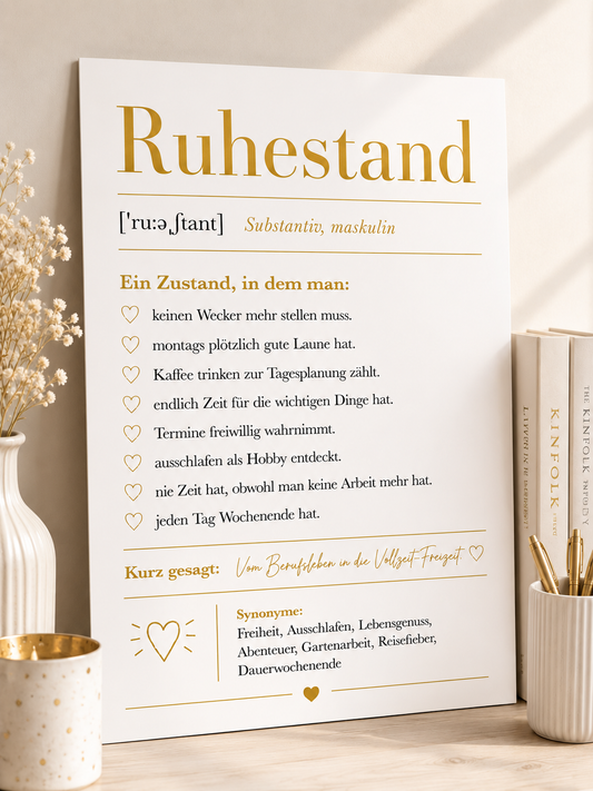 Ruhestand Definition Poster
