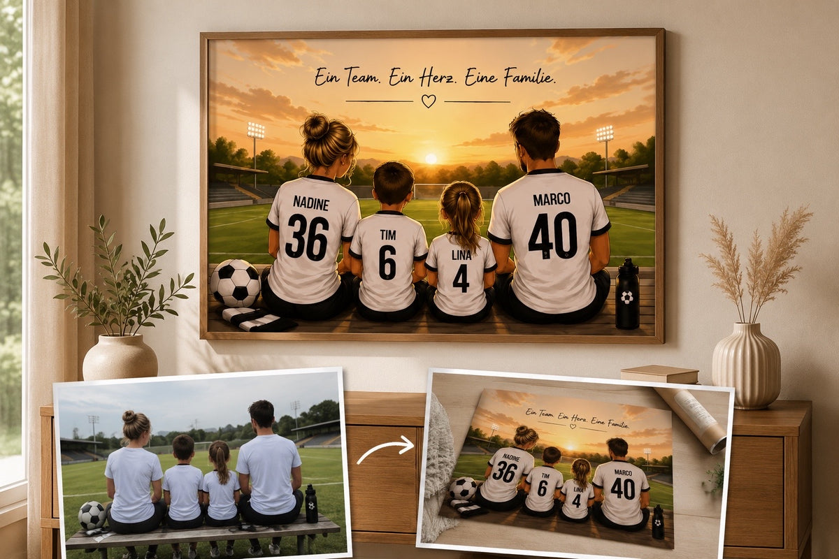 Personalisiertes Fußball Familienposter