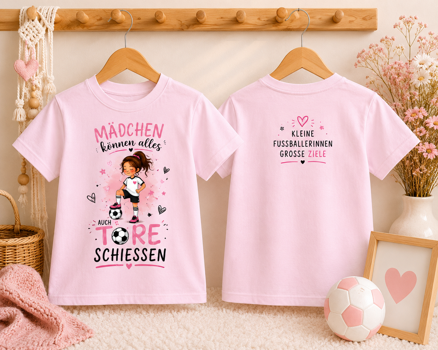 Mädchen können alles auch Tore schießen Shirt | Fußball Mädchen Kinder T-Shirt