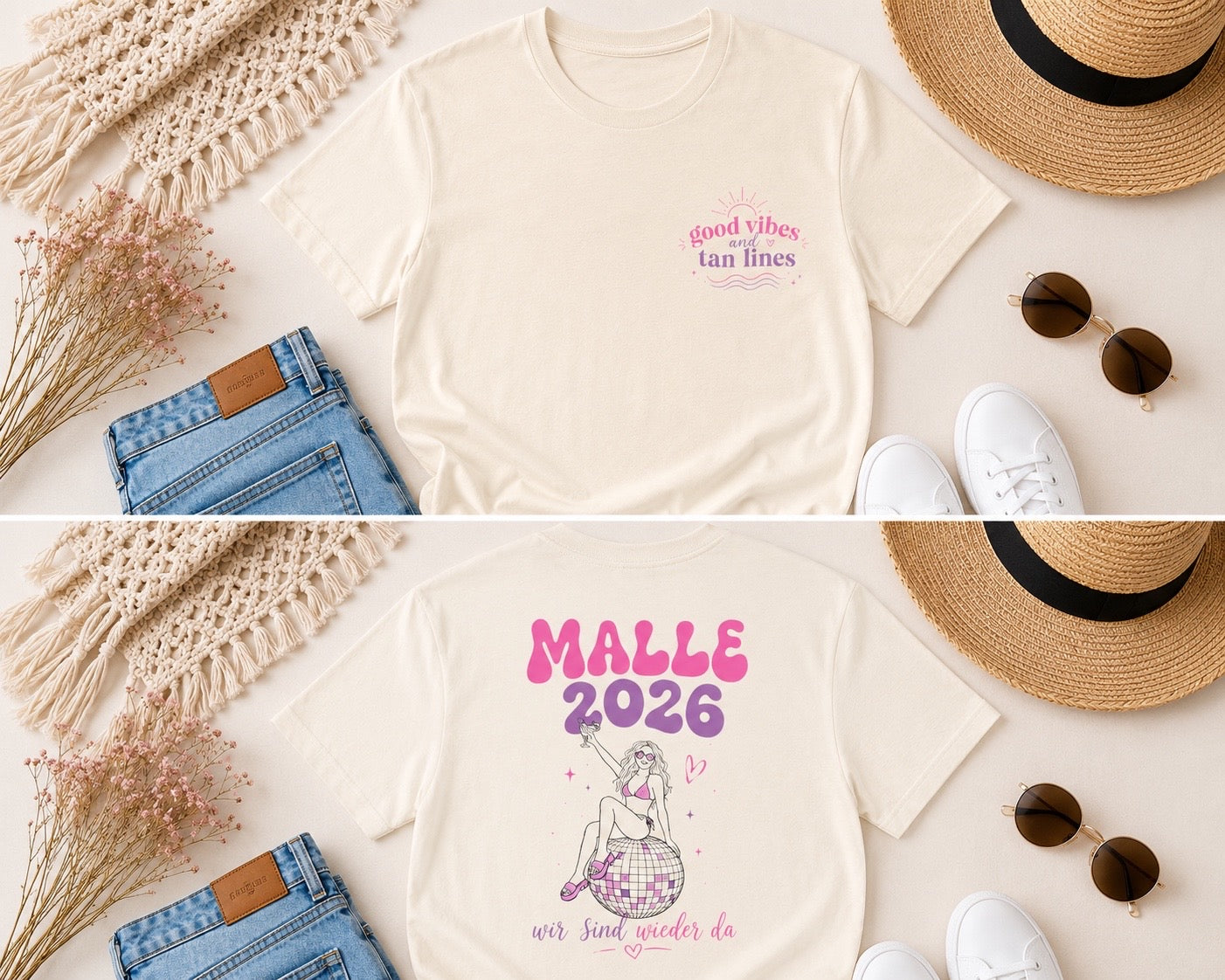 Malle 2026 Shirt Good Vibes and Tan Lines