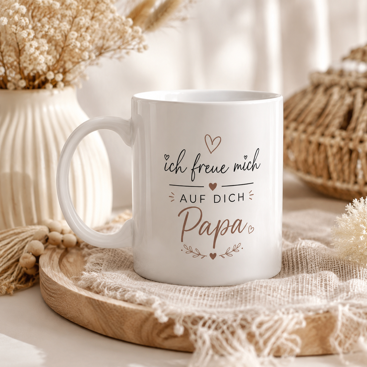 Tasse Ich freue mich auf dich Papa | Schwangerschaft verkünden