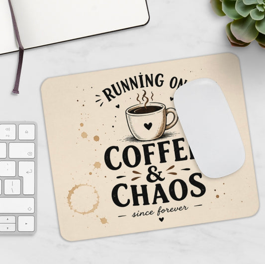 Running on Coffee & Chaos Mauspad