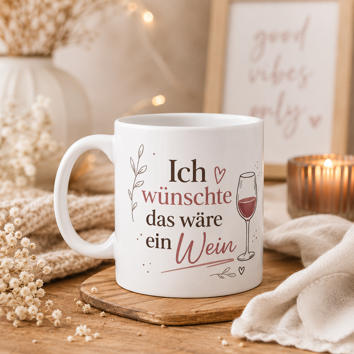 Ich wünschte das wäre ein Wein Tasse | Lustige Kaffeetasse für Weinliebhaber